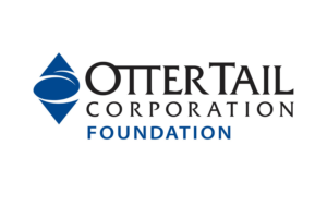 Logo of otter tail corporation foundation featuring a stylized blue water drop icon