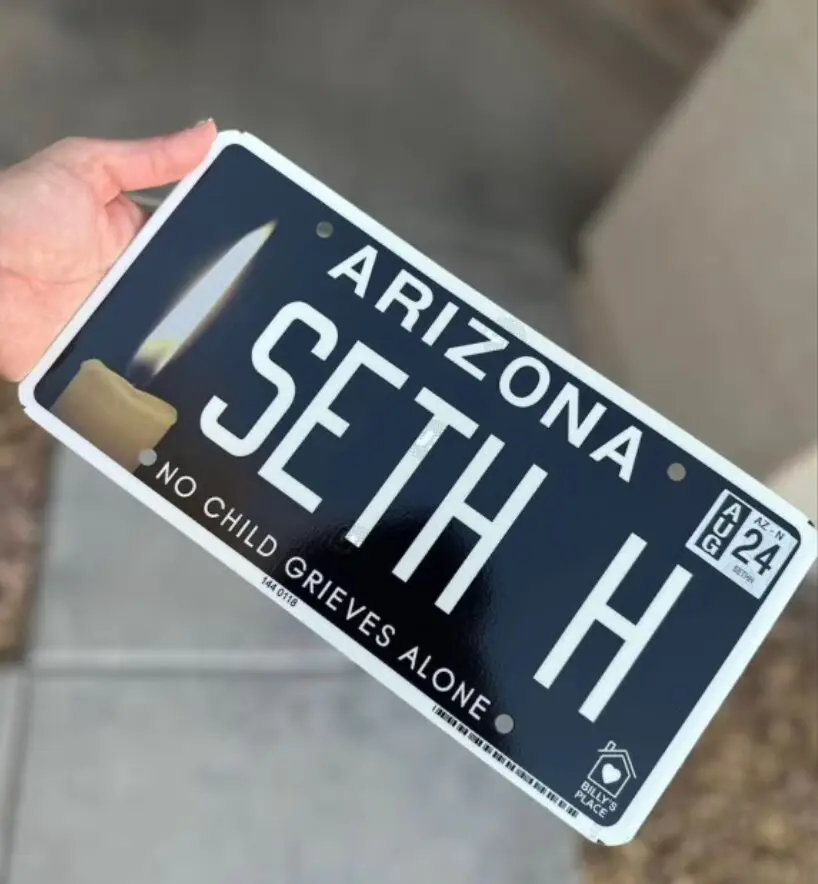 LicensePlate_Seth Example of one of the very first "In Loving Memory" license plates.